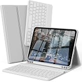 SQQSOOZ for iPad A16 11th/10th Generation Case with Keyboard, Gray | Wireless Detachable Folio Keyboard Stand Cover with Pencil Holder for iPad 11 inch A16 2025 10th Gen 10.9 inch 2022