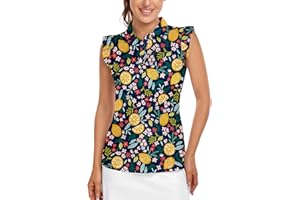 SONEVEN Womens Sleeveless Golf Shirt Ruffle Sleeve Polo Shirts Moisture Wicking Golf Apparel Tennis Shirts Golf Tank Tops