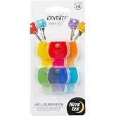 Nite IZE IdentiKey Covers, Color Coded ID Key Labels, Key Identifier Caps, Assorted 6 Pack