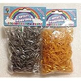 [Artasy ™][並行輸入品] DIY 金属色ゴムバンドブレスレット (シルバー ＆ ゴールド) Loom Bands twins refill Pack - (600 + 600 pcs) rubber ring Color: Silver x Gold
