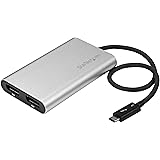 StarTech.com Thunderbolt 3 to Dual Monitor DisplayPort Adapter - Thunderbolt to 2x DP Converter - 4K 60Hz - Windows only Compatible