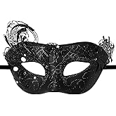 Rofusn Masquerade Venetian Mask for Women: Costume Mask for Mardi Gras Fancy Dress Halloween Party