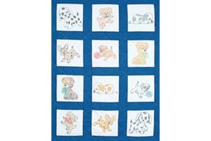 Jack Dempsey Needle Art Puppies 9" Nursery Quilt Blocks