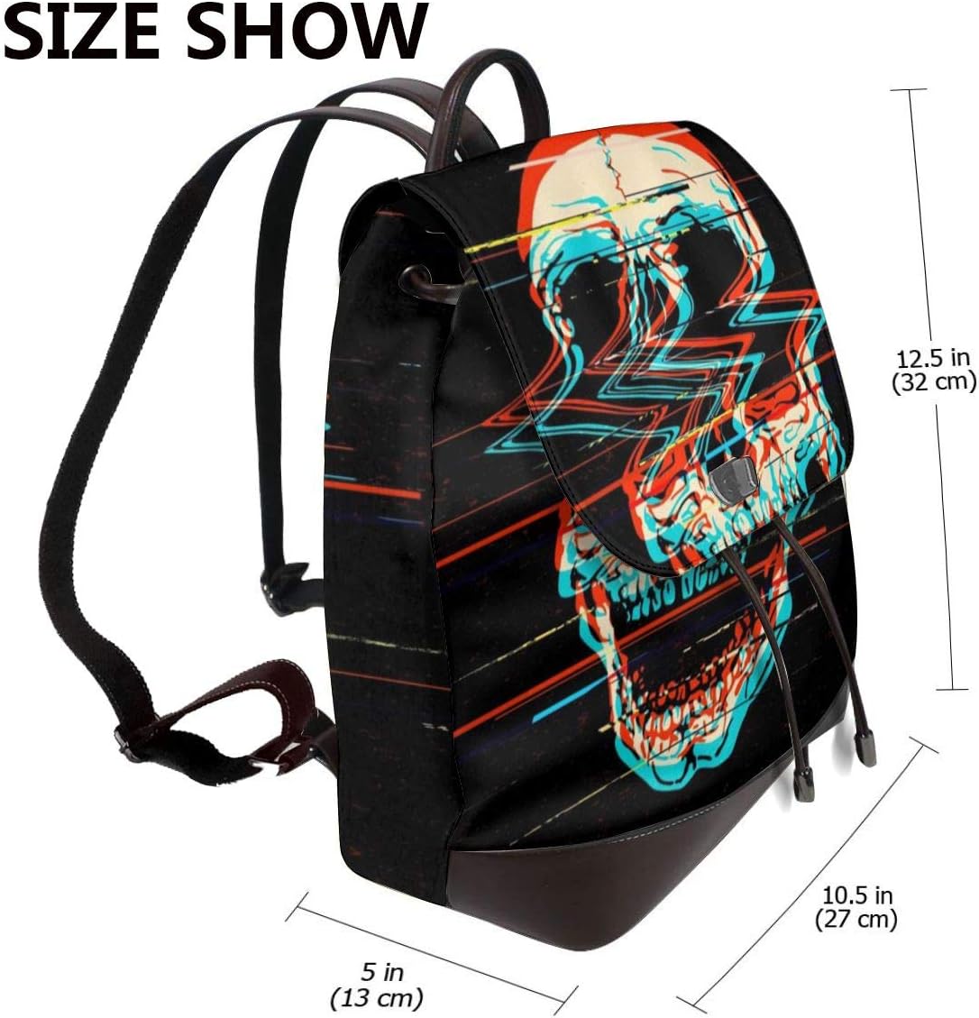 Shoulder Illustration Skull Screaming Glitch Women,Digital