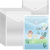 Vmiapxo 20 Pcs Plastic Envelopes with Snap Closure, Stamp and Die Storage Pockets, Waterproof Clear Envelope Pouch as Sticker Organizer, Receipt Holder, Photo Storage Folders (7x9.4 Inch)