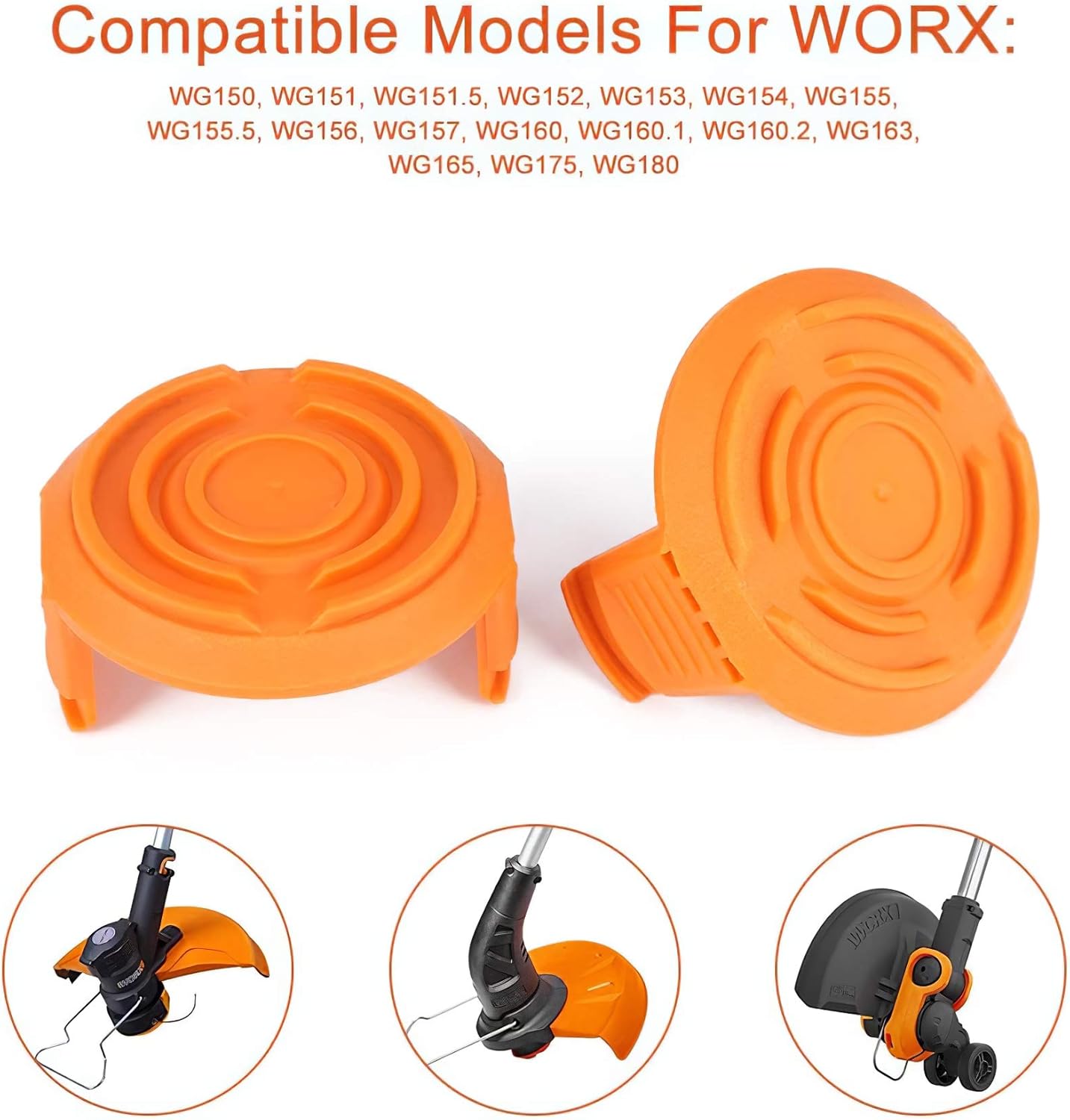 YWTESCH Trimmer Replacement Spool Cap Covers for Worx (3 Pack) : Garden & Outdoor