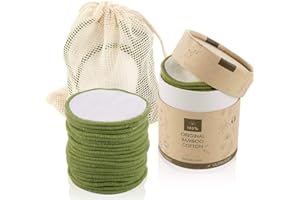UNIMEIX Reusable Makeup Remover Pads (20 PCS) with a Washable Laundry Bag and Round Box for Storage, Reusable Bamboo Cotton Rounds for All Skin Types, Eco-Friendly Reusable Bamboo Cotton Pads