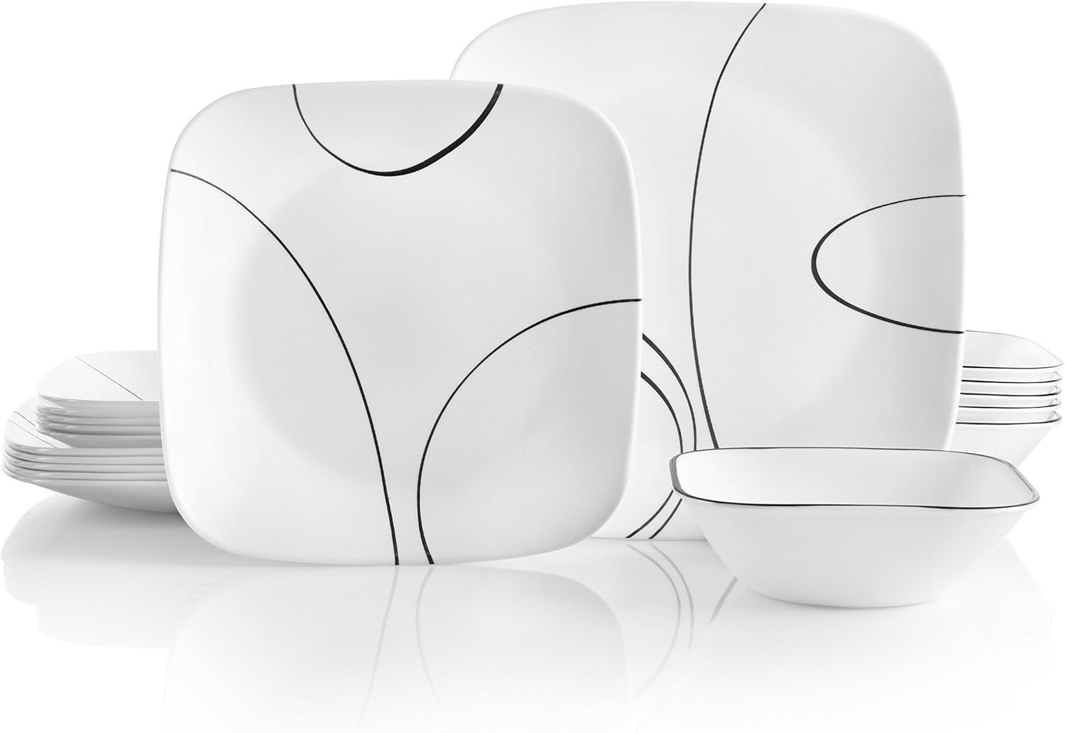  | Corelle Square Simple Lines 10-1/2-Inch Plate Set (6-Piece): Corelle Simple Lines Dishes: Dinnerware Sets
