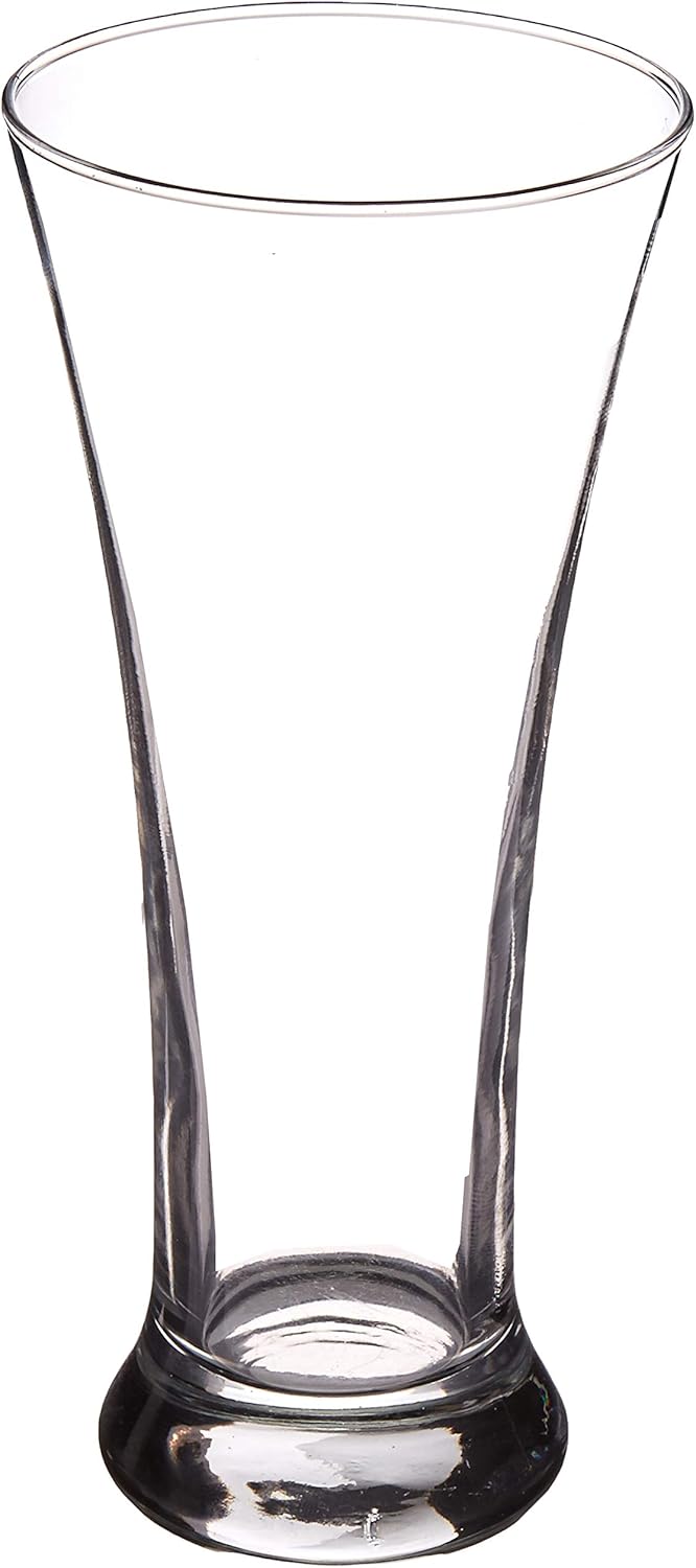 Circleware Beer Drinking Glasses Set of 4, Home & Kitchen Entertainment Dinnerware Highball Glassware for Water, Wine, Juice and Best Bar Liquor Dining Decor Beverage, 11.8 oz, Clear