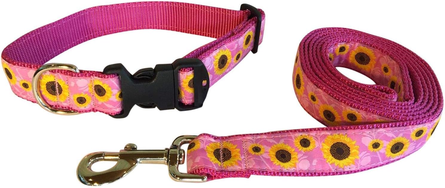 sunflower dog collar and leash