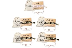 MOOKOO Bridesmaid bracelets-Ikooo 5 pcs Love Knot Open Bangle With Bride Tribe Hair tie for Best Friend, BFF of the Bride wedding Gift