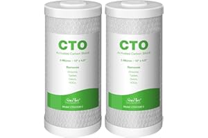 SimPure Whole House Water Filter Cartridges 5 Micron 10" x 4.5" CTO Activated Carbon Block, For DB10P, DB10C-2, GE GXWH40L, GXWH35F, BB10, FXHTC, FC15B, 2 Pack