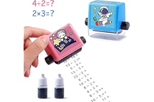 SIDUYG Smart Math Roller Stamps,2PCS Teaching Stamps for Kids, Multiplication and Division Math Learning Roller Stamp,Math Practice Stamps for Home Preschool Kindergarten Classroom Teacher Supplies