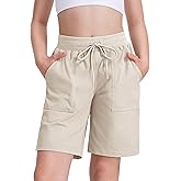 HASMES Girls Athletic Bermuda Shorts with Pockets Lightweight Quick Dry Hiking Cargo Running Shorts for Kids 7-14Y