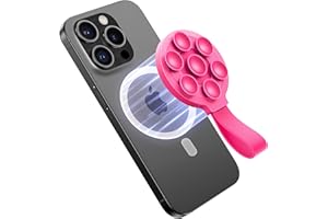 JOYROOM Magnetic Suction Phone Case Mount with Silicone Loop, Silicone Suction Cup Phone Grip Holder Stand for iPhone 16 Pro Max, Hands-Free for Selfies and Tiktok Videos, Creator and Sharer Hot Pink
