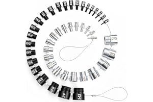 COMFYLICHI Nut and Bolt Thread Checker, Bolt Size Finder, 45 Male/Female Thread Gauges (24 Inch & 21 Metric) Thread Checker Standard and Metric, Bolts and Nut Identifier Gauge