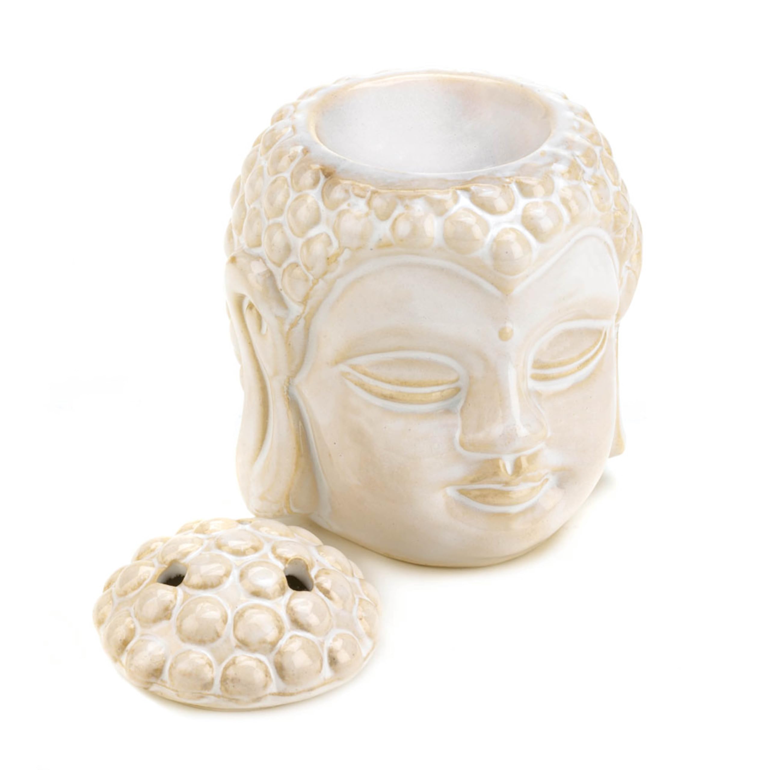 Zingz & Thingz Decorative Ceramic Oil Warmer, Peaceful Buddha, 4.25x4x5