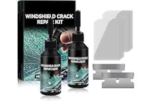EZBNG Windshield Crack Repair Kit Windshield Repair Kit for Chips and Cracks Car Window Glass Liquid Repair Set Cracks Gone Glass Kit Nano Glass Repair Fluid (2)