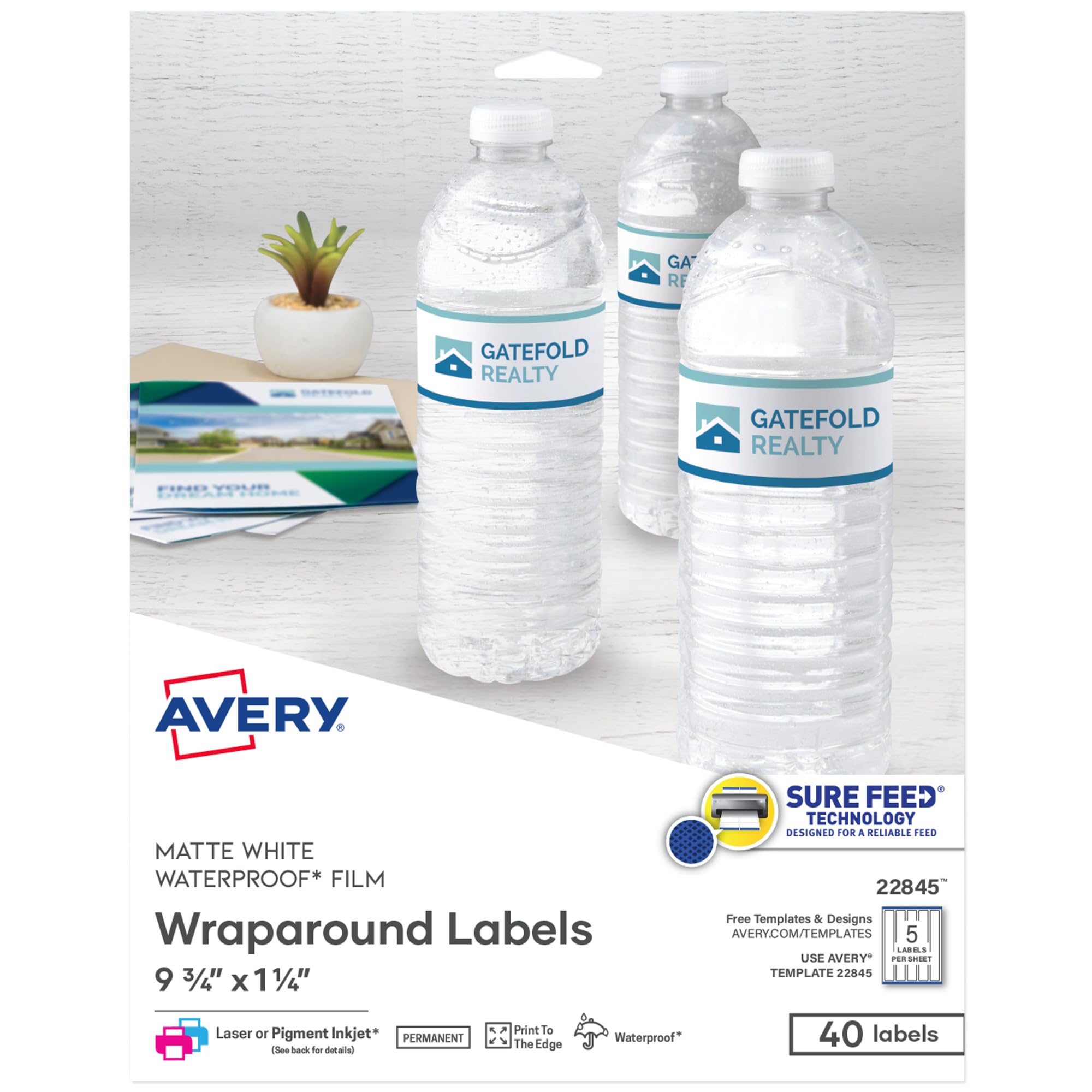Avery Durable Waterproof Wraparound Rectangle