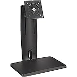 Amazon Basics LCD Computer Monitor Free-Standing Desk Stand Riser, Height Adjustable with Tilt, Swivel, 360° Rotation, Black