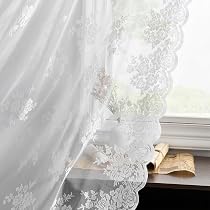 Amazon.com: Kotile White Lace Curtains for Bedroom - Vintage Lace ...