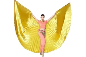 TMZAQH Women Professional Belly Dance Wings 360 Degree Angle Wings with Sticks and Bag.