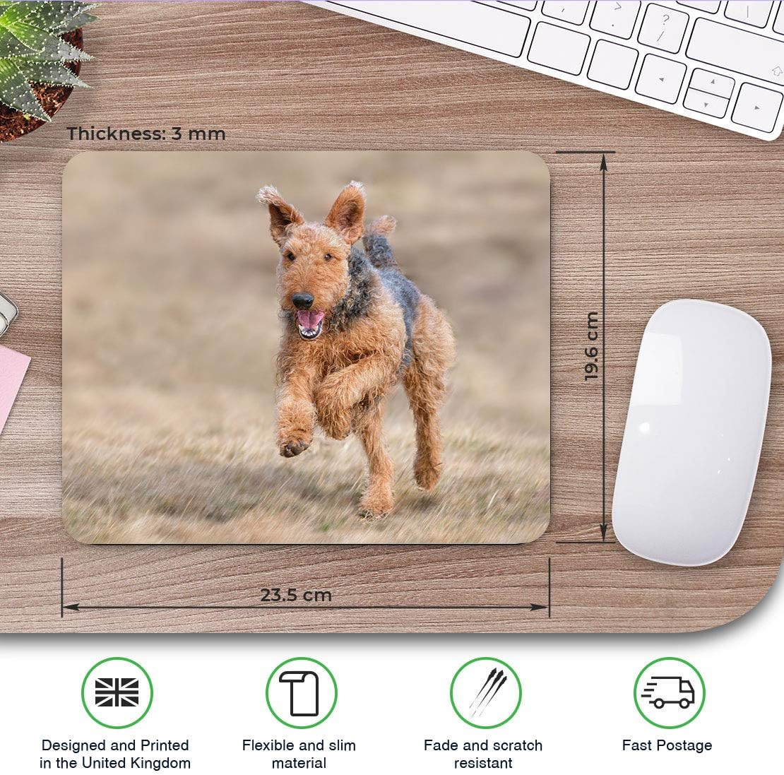 Airedale Terrier Dog Puppy Mouse Mat Pad Computer PC Laptop Gaming Office Home Desk Accessory Gadget 12469 - Image 3