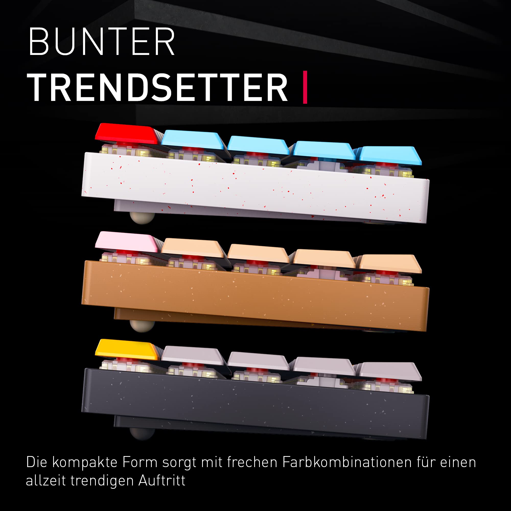 CHERRY MX-LP 2.1 Compact Wireless, Kabellose Gaming-Tastatur mit 69 Tasten, Deutsches Layout (QWERTZ), Mechanische MX Low Profile Speed Switches, Schwarz 8