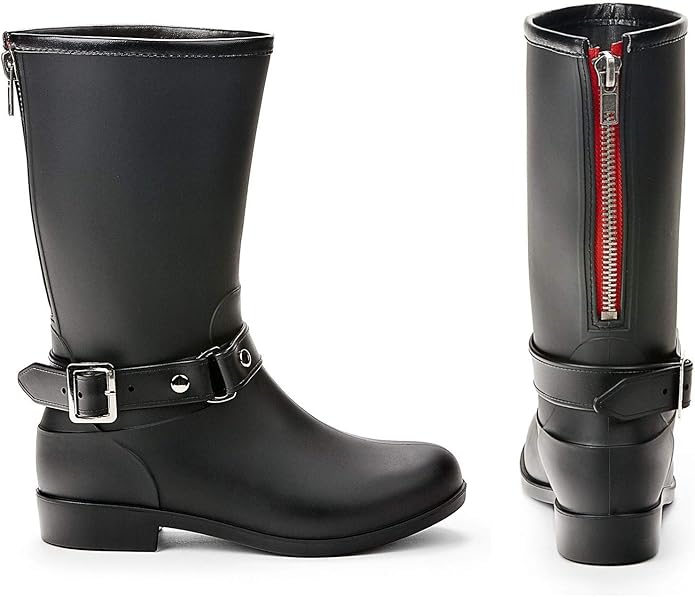 short wellington boots with zips