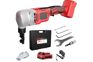MAYOKI Cordless Nibbler Compatible with Milwaukee 18V Battery, Includes 2.0Ah Battery & Charger, 18 Gauge Sheet Metal Cutter with 1200RPM Brushless Motor for Cutting Aluminium, Stainless Steel, Plastic