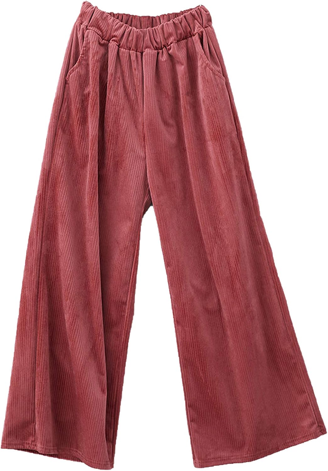 Pants Corduroy Women's Solid Color Autumn Winter Fashion AllMatch Simple HighWaist WideLeg