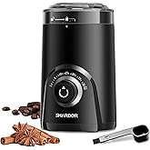 SHARDOR Electric Super Silent Blade Coffee Grinder, Timed Grind Control Rotary Knob, Adjustable Coarse to Fine for Coffee Beans, Spices & Herbs, Black