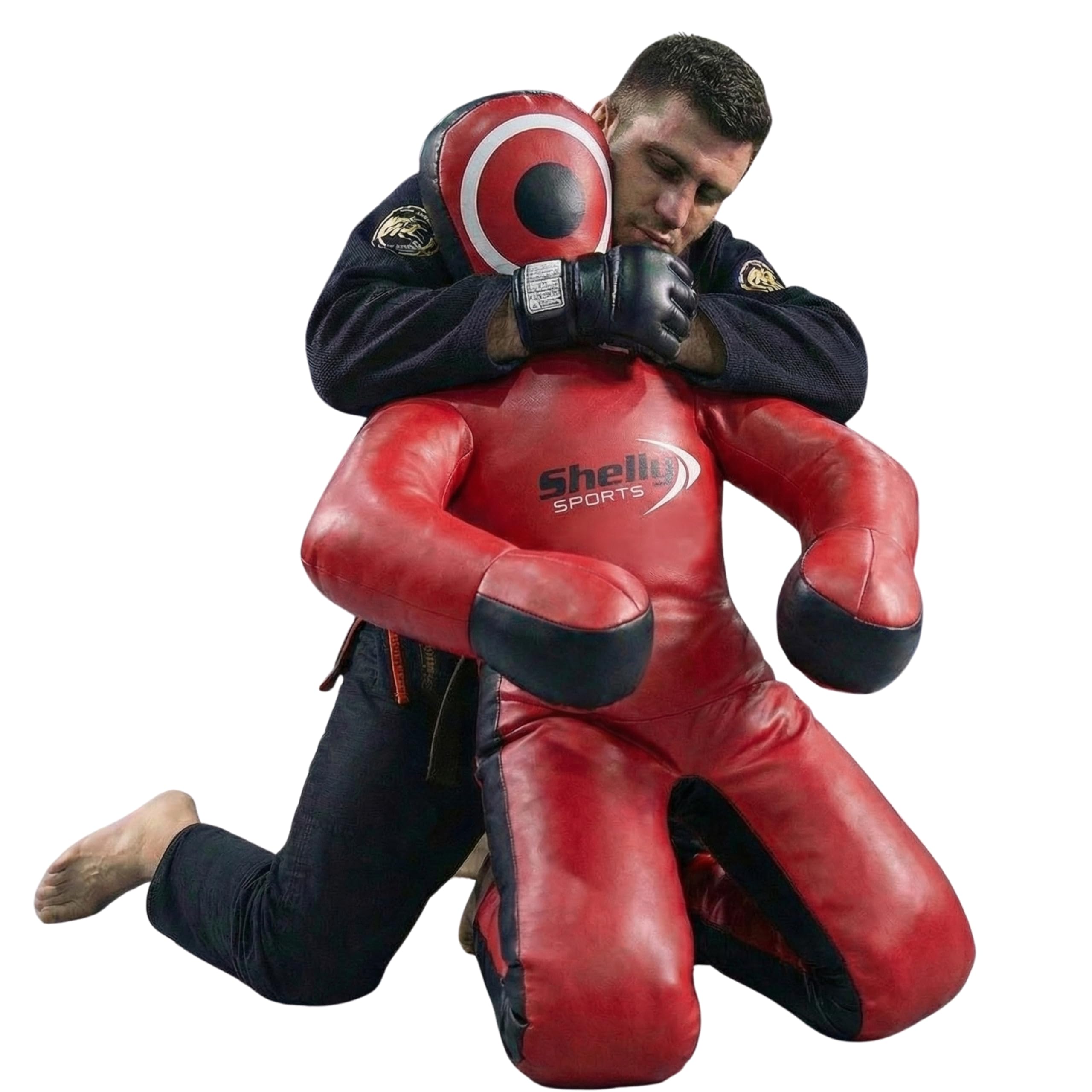 Shelly MMA Dummies Brazilian GIU Gitsu Grappling Dummy Punching Bag - UNFILLED (Red - Syn Leather, 70")
