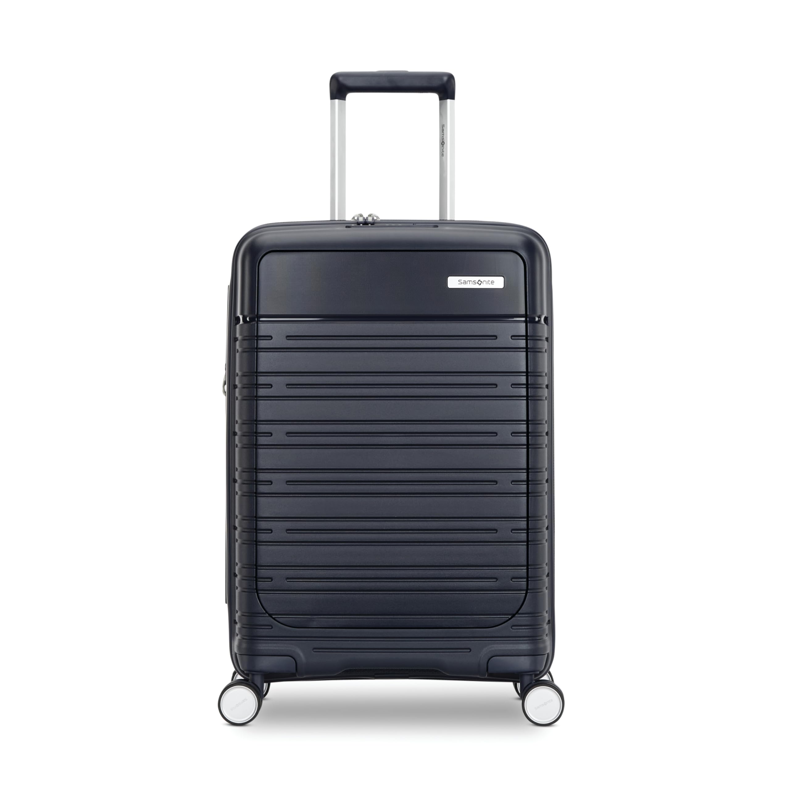 Samsonite Elevation Plus - Carry-On Hardside Luggage with QuickEntry™ Front Compartment - Scratch Resistant Polypropylene Shell, AirTag Holder, TSA Lock, Airline Approved - Midnight Blue