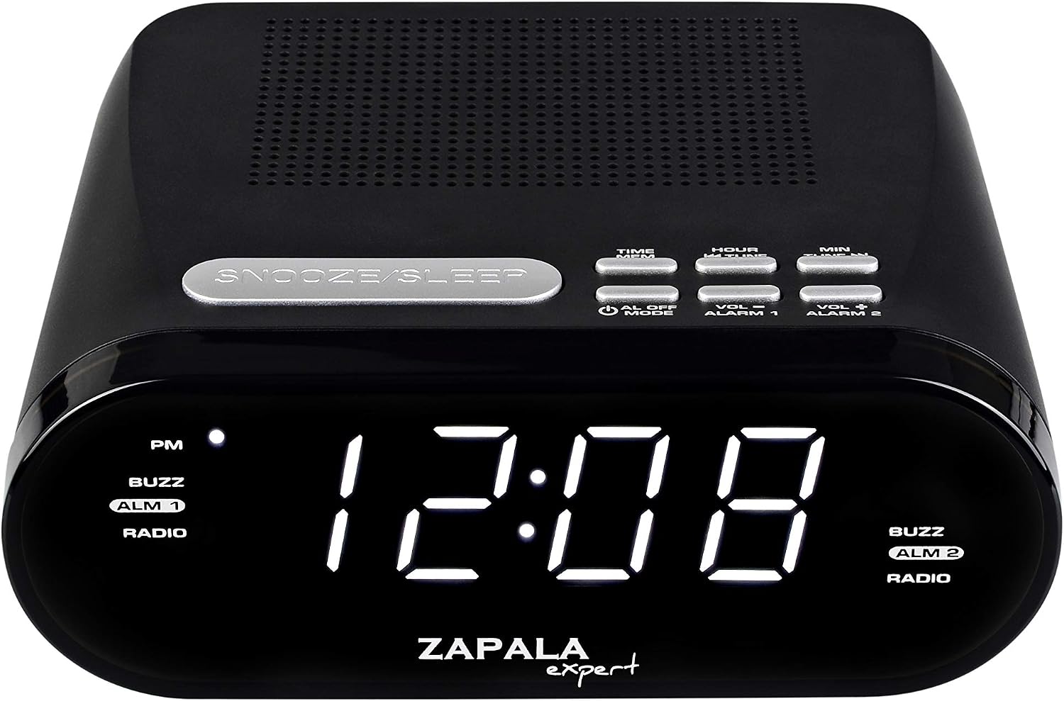 ZAPALA Expert Wake-Up Alarm Clock with Radio for Bedside or Kitchen Dual Alarm, Sleep & Snooze Function