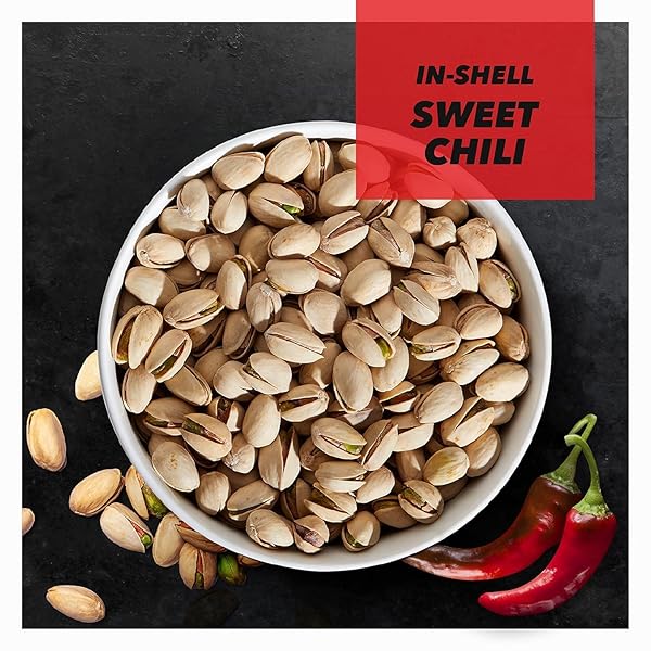 WONDERFUL PISTACHIOS IN SHELL, SWEET CHILI FLAVORED NUTS, 7 OUNCE RESEALABLE BAG, PROTEIN SNACKS, GLUTEN FREE, HEALTHY SNACKS