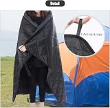 REDCAMP Waterproof Camping Blanket Sherpa 150x126 cm Windproof Black view 8