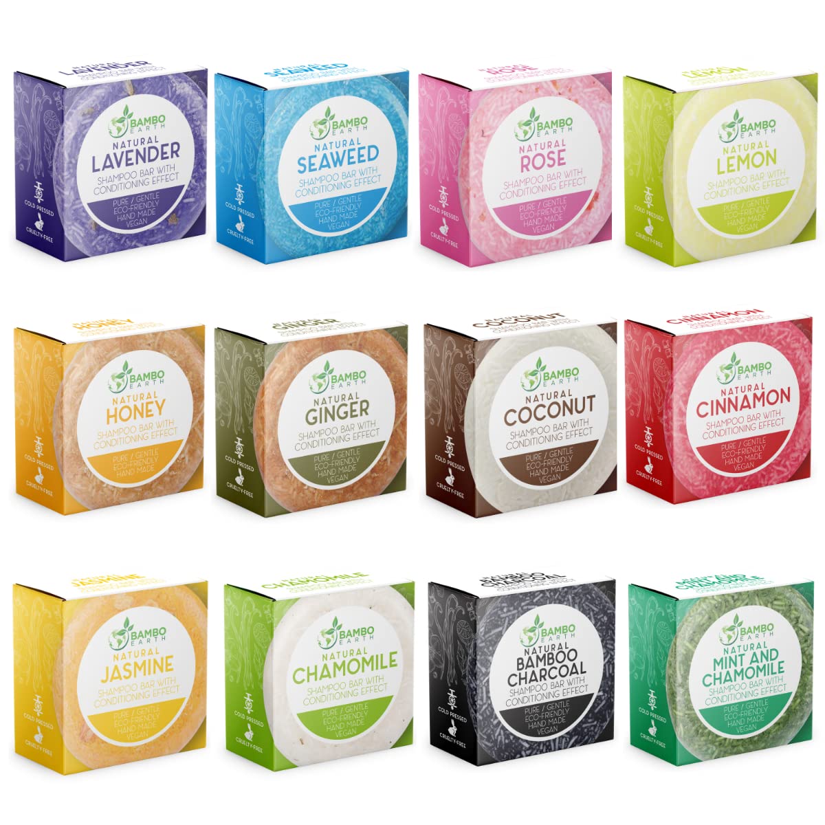 Photo 1 of Solid Shampoo Bar And Conditioner Effect Hair Soap – 12 Pack Natural Shampoo Bars For Hair With Plant Based Essential Oils And Eco Friendly Zero Waste Biodegradable Packaging (Different Scents Pack Of