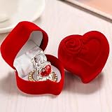 SAFRI Glass Teddy Bear Gift Box with Ruby Rose Boxed Ornament view 2