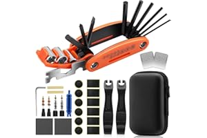 Kapsuen Bike Repair Kit - 16-in-1 Bike Multitool, Portable Bicycle Tools with Tire Patch Kit for Mountain Road Bikes Camping 