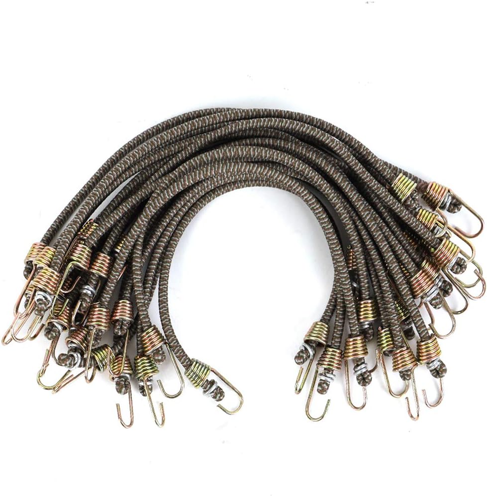 XSTRAP 10Inch Mini Bungee Cords 20 Pieces Steel Hooks (Camouflage