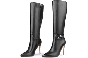 MERUMOTE Stiletto Knee High Boots Women Sexy Pointed Toe Zipper High Heels Boots