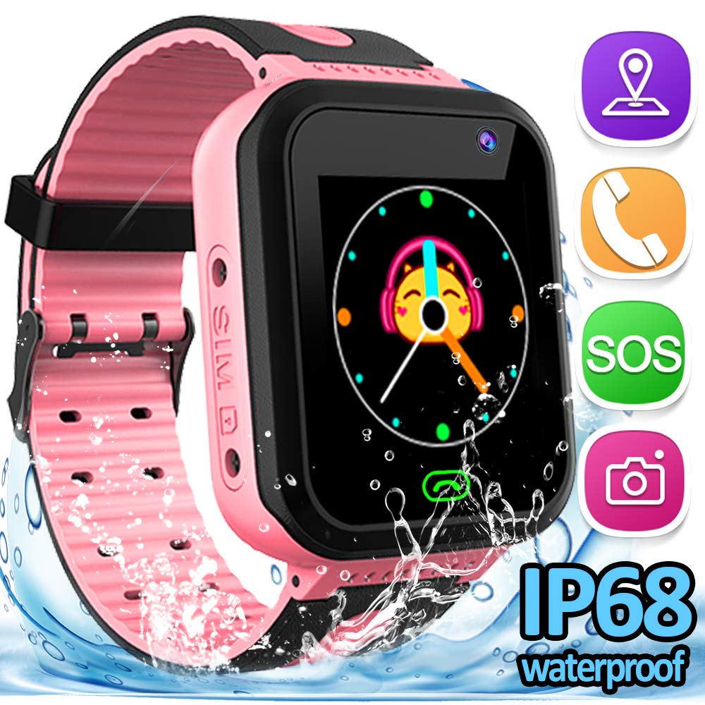 Fitzoom Kids Smart Phone Watch 2019 Update Ip68 Waterproof Gps Tracker Watch For Girls Boys Two Way Call Sos Camera Digital Games Swim Camp Activity
