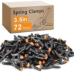 72 Pack 3.5 inch Plastic Spring Clamps, Black Heavy