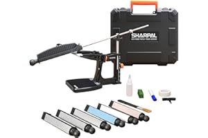 SHARPAL 202H Precision Knife Sharpening System–Adjustable Angle 10–35° Knife Sharpener Kit with 7 Abrasive Plates (Diamond 22