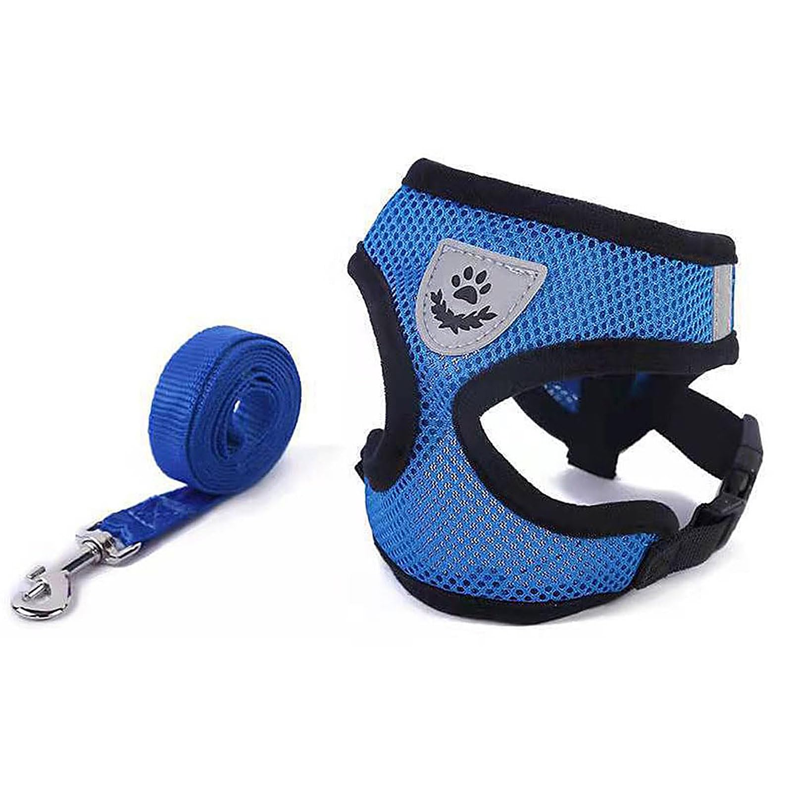Escape-Proof Soft Mesh Cat Harness and Leash Set – No Pull Vest for Kittens and Small Animals (Rabbits, Mice, Cats) – Stylish Blue Cat Collar Included，blue dog harness，dogs harness