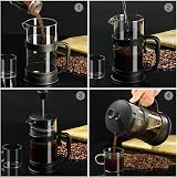 ParaCity French Press Coffee Maker 17OZ 500ml 304 Stainless Steel Filter Black view 5