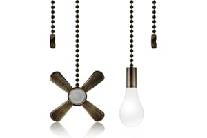 AIIGOU Ceiling Fan Pull Chains With Decorative, 2 Pieces Of Copper Ceiling Fan Chain Extenders 13.6 Inches Fit All Standard Ceiling Fans And Light Fixtures，Pull Chain Extension With Connector.