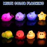 HOYIBO Light Up Bath Toys 8 Pack Marine Animals 3-5 Kids Safe PVC view 3