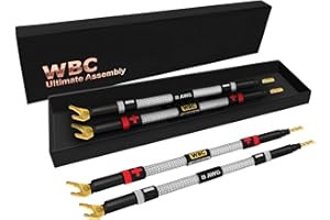 WORLDS BEST CABLES 4 Units - 6 Inch Ultimate - 8 AWG - Ultra-Pure OFC - Premium Audiophile HiFi Speaker Jumper Cables with Em